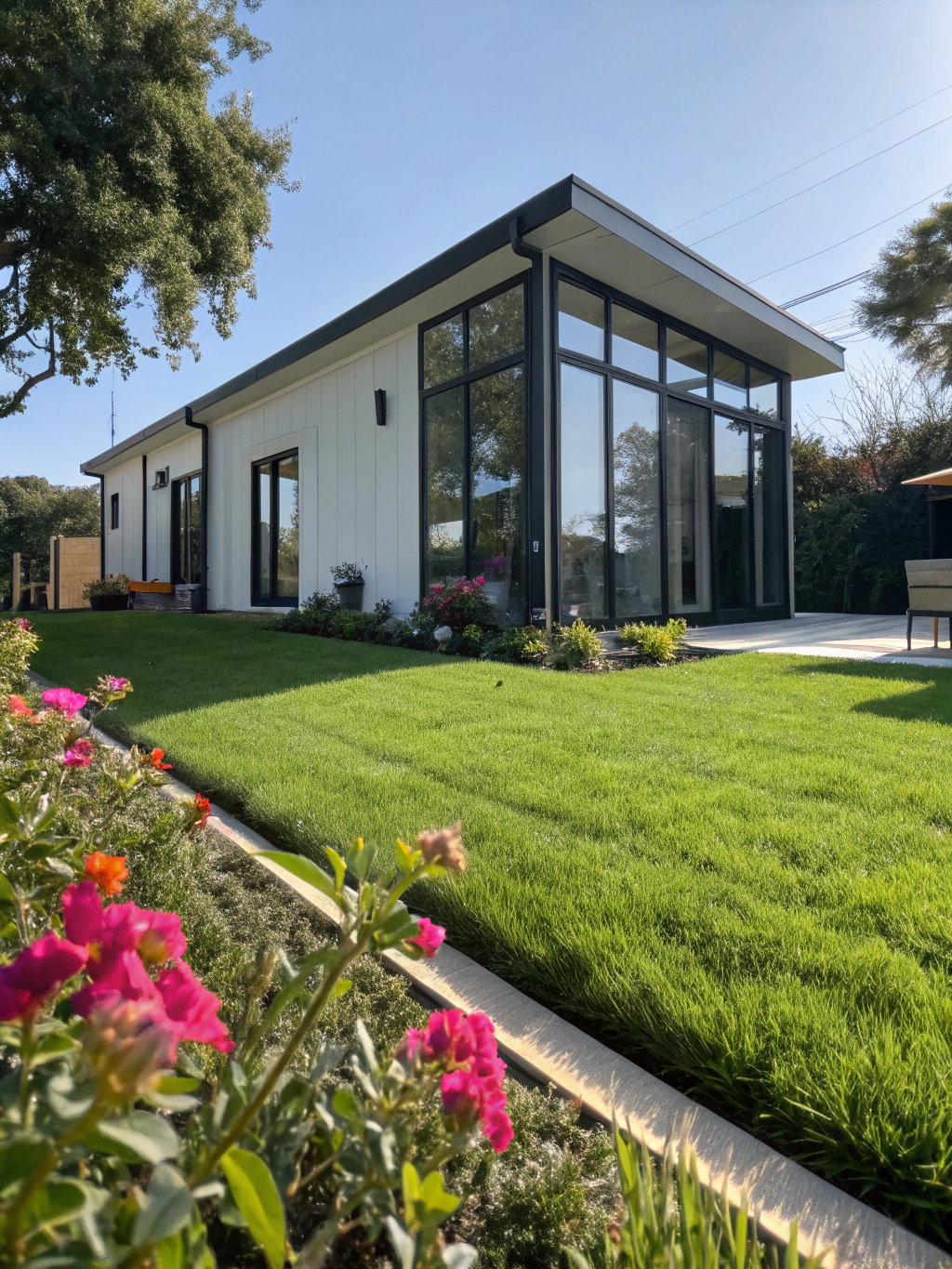 Functional accessory dwelling unit built in a landscaped backyard